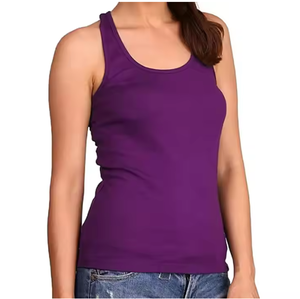 Camiseta sin mangas de algodón orgánico de calidad superior para mujer, transpirable, de secado rápido, sin mangas, con patrón sólido, logotipo frontal, estilo de verano - Product Image 1