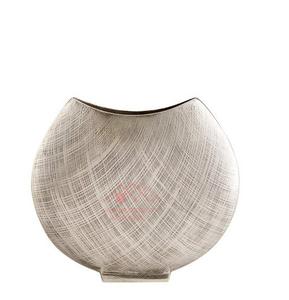 Ensemble de 3 vases en métal finition argent nickelé, vase décoratif de luxe pour la maison et support pour plantes - Product Image 3