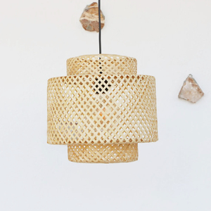 Abat-jour suspendu en bambou tissé toutes tailles, fabriqué au Vietnam, style traditionnel, couvre la lumière, faible frais d'expédition - Product Image 1