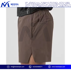 Custom High Quality <b>Men's</b> Fitness <b>Shorts</b> 100% Cotton Quick Dry Lightweight Gym Training Workout Blank <b>Brown</b> Solid Quick Delivery - Product Image 4