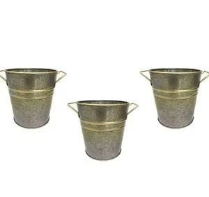 Jardinières galvanisées Pots de fleurs avec poignées pour la maison Salon Balcon Décor Conteneur d'herbes à prix attractif - Product Image 6