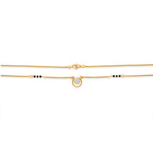 สร้อยคอประดับลูกปัดละเอียดแบบโมเดิร์นสีทอง Radiant Stone Mangalsutra - Product Image 5