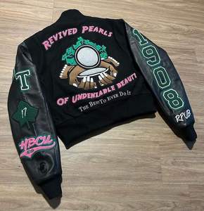 Chaqueta Universitaria Personalizada de Hermandad Griega con Bordado, Chaqueta Universitaria con Letras Bordadas, Ropa Personalizada de Hermandad, Equipos de Animadoras Universitarias - Product Image 4