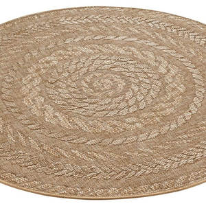 Alfombra Redonda Netline Home <span class=keywords><strong>Almendro</strong></span> para Interiores y Exteriores, Diseño Chevron, Hecha a Máquina, Polipropileno - Product Image 4