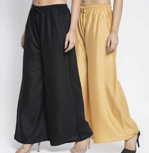 Pantalones Palazzo acampanados ligeros para mujer, pantalones holgados de pierna ancha, pantalones transpirables de lino de rayón, ropa de verano para oficina, venta al por mayor - Product Image 2