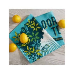 2024 Best Sell High Performance 100% Organic Cotton Super Soft GOTS Non Fading Shedding Dafodils Embroidered Golf <b>Kitchen</b> Towels - Product Image 5