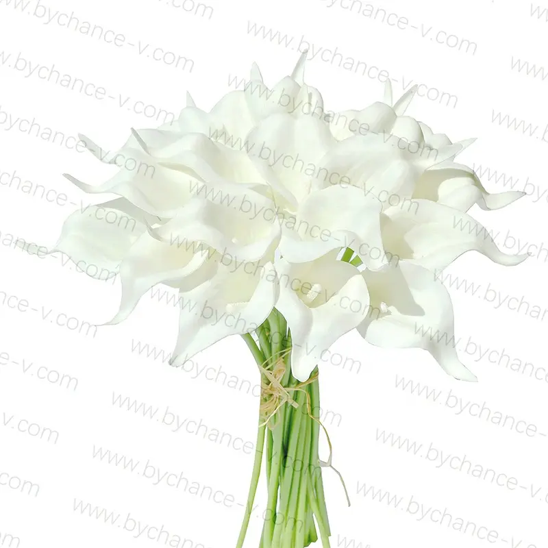 ホームキッチン & パーティーイベントのセンターピースのための純粋な白い結婚式の花人工カラシリーフェイクローズの花