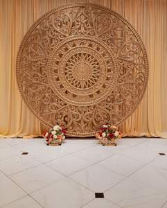 Hindu Wedding Mandap <b>Backdrop</b> Round <b>Frame</b> New Style Round <b>Frame</b> for Wedding Imperial Wedding Golden Round <b>Frame</b> - Product Image 4
