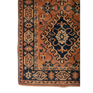 Alfombras de Lana Anudadas a Mano con Diseño Geométrico Nuray, Rectangulares de 9x12, con Patrón Abstracto para Sala de Estar o Dormitorio, Naranja y Rojo - Product Image 4