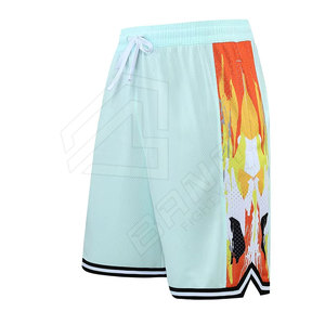 Venta al por mayor OEM nuevo logotipo personalizado pantalones cortos de malla pantalones cortos de calle correr gimnasio pantalones cortos de baloncesto con estampado en blanco - Product Image 2