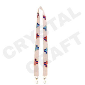 Correa de Bolso con Cuentas Hechas a Mano AOII con Cuentas de Semillas Blancas y Doradas Personalizadas, Accesorios para Bolsos, Piezas Especiales para Bolsos - Product Image 4