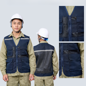 HighVisibility Reflective WorkwearSafetyVest 4 Bolsillos Poliéster MenUniformes Precio bajo FastShipping ConstructionGear - Product Image 3