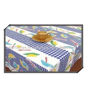 Wholesale 100% Cotton Premium Custom Printed Waterproof Oilproof 6ft <b>Tablecloth</b> Rotary Screen Printed Logo for Home Party Use - Product Image 6