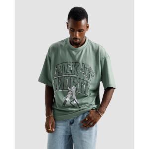 T-shirt en jersey 100% coton - Coupe ample unisexe 220 GSM Vert sauge Manches courtes - Product Image 2