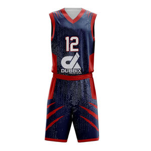 Ensembles d'uniformes de sport pour hommes 100% polyester, personnalisés, design d'équipe de basketball 3D, respirant, séchage rapide, antibactérien, été - Product Image 4