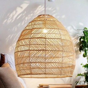 Vente en gros d'abat-jour en rotin fait à la main suspension abat-jour en bambou naturel lustre plafonnier jute matériel du Vietnam - Product Image 6