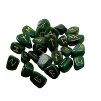 Vente en gros de pierres précieuses en cristal de jade vert naturel pour la guérison des pierres minérales Rune