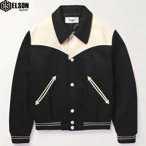 Veste universitaire de qualité supérieure manches en cuir Chenille broderie collège Baseball veste universitaire Letterman pour hommes pour hommes - Product Image 5