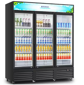 Réfrigérateur de bar à boissons de haute qualité Bodegas, 12 pieds cubes, avec 3 portes vitrées, refroidissement par air, pour supermarché - Product Image 1