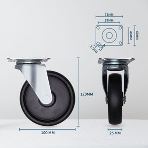 ลูกล้อพีวีซีขนาด 100 มม. ล็อคล้ออุตสาหกรรมพร้อมการติดตั้งแผ่นด้านบน - Product Image 2