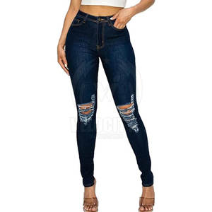 <b>Women's</b> Summer Breathable Casual <b>Jeans</b> Pants Wholesale Custom Made Flat Front Design Low MOQ Cotton Fabric - Product Image 1