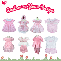 Vêtements pour enfants brodés à la main, robe pour bébé fille, manches bouffantes roses, 100% coton, haute qualité, vente en gros au Vietnam