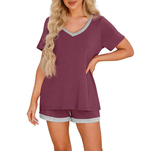 T-shirt à manches courtes extensible de haute qualité pour femmes avec soutien-gorge intégré respirant col écologique vente en gros personnalisée - Product Image 2