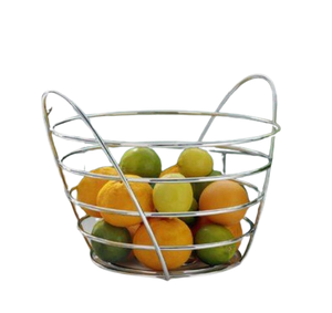 Panier de fruits en métal fini argent de Style classique accessoires de cuisine de luxe panier de fruits en métal décoratif faible taux en Inde - Product Image 1