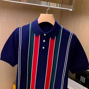 Camisa de Lujo de Talla Grande para Hombre, Estilo Urbano, Color en Contraste, Manga Corta, Verano, Ecológica, Transpirable, con Botones y Solapa - Product Image 6
