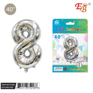 Palloncini in Alluminio Argento N.8 da 40 Pollici, 240 Pezzi/Confezione per Decorazioni Festive - Product Image 1