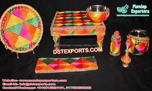 เสากระถาง FRP สำหรับตกแต่งในพิธีฮัลดี งานแต่งงาน  สามารถปรับแต่งสีและขนาดได้ ดีไซน์โดดเด่นสะดุดตา - Product Image 4