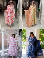 Robe longue Kurti de soirée en rayonne courte de printemps, imprimée, tissus doux, vêtements pour femmes indiennes, vente en gros à bas prix
