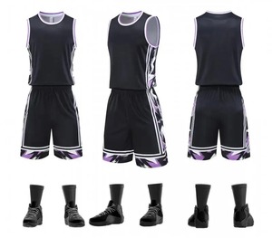 Baloncesto de doble cara usable hombres niños baloncesto Jerseys uniformes de dos pisos de secado rápido deporte niños baloncesto Jersey - Product Image 4