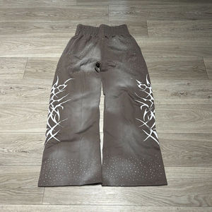 Washed Custom Sweatpants <b>Trousers</b> <b>Man</b> Vintage Thick Flared French Terry 460gsm Oem Blank <b>Baggy</b> Printed Cargo Pants - Product Image 2