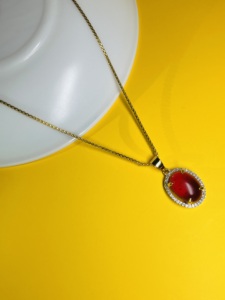 Colgante clásico de oro rosa de 14k con diamante natural, corte brillante redondo, proveedor mayorista, color H I, claridad SI3 I1, certificado GGL - Product Image 4