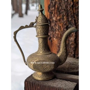 กาต้มชาและกาแฟแบบอาหรับ ทำจากโลหะขัดเงาแบบมือ งานฝีมือคุณภาพสูง ขายดีที่สุดในหมวดเครื่องครัว จากผู้ผลิตในอินเดีย - Product Image 4