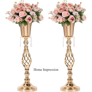 Último patrón llegada más elegante diseñador único aluminio fundido chapado en oro con bolas de cristal Arte Creativo moderno decoración de boda - Product Image 4