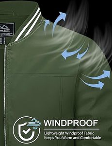 Chaqueta cortavientos ligera con cremallera para hombre con bolsillos cuello alto logotipo frontal para Otoño Invierno primavera - Product Image 6