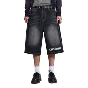 Custom <b>Embroidered</b> Straight Breathable Summer <b>Jeans</b> Shorts Unisex Loose Fit Denim High Quality Streetwear Wholesale - Product Image 1