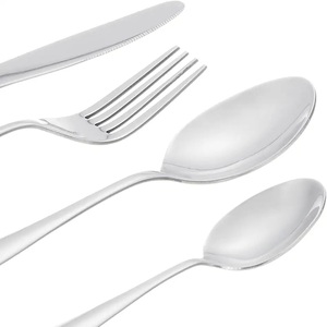 Diseño de acabado Utensilios de cocina de acero inoxidable Juego de cubiertos Diseño completamente de metal Cubiertos de plata Herramientas Cubiertos brillantes Juego de cubiertos - Product Image 5