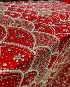 Wholesale Hand Embroidery Mesh <b>Fabric</b> with Luxury Beads Sequins and Rhinestones for Couture Evening Dress Gown Designer Material - Product Image 3