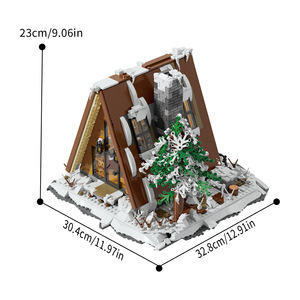 Blocs de construction EPT A-Frame Cabin 1508 pièces, modèle de <span class=keywords><strong>chalet</strong></span> d'hiver avec lumières LED, jouet DIY pour adultes et enfants, cadeau de Noël - Product Image 5