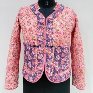 Chaqueta Acolchada de Algodón Vintage Hecha a Mano, Chaqueta Jaipuri de Algodón Vintage de Manga Larga - Product Image 6