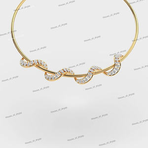 Elegante Collar Gargantilla con Diseño de Onda Trenzada con Brillantes Piedras de Moissanita para Mujer, Ideal para Fiestas - Product Image 2