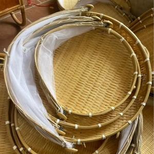 Plateau en bambou éco rotin de style artisanal traditionnel - Product Image 6