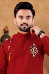 Fashionable Wear Kurta and <b>Pyjama</b> Readymade Cheap Low Price Indian Men Wear Manufacturing Wholesale Surat - Product Image 4