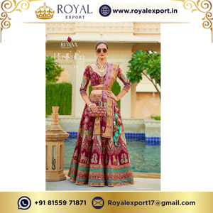 Royal Export présentant la collection de mariée traditionnelle en soie Rajwadi Lehenga au tarif de gros - Product Image 2