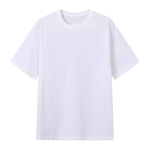 Camiseta de Cuello Redondo de Algodón Puro 20s de 240g con Diseño Estampado y Bordado con Logotipo Personalizado OEM, Camiseta con Hombros Caídos - Product Image 1