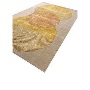 Alfombra Rectangular de Lana y Viscosa Tejida a Mano Come Around Gold, 4m, Diseño Abstracto para Hogar y Sala de Estar, Grosor de 10mm-TRA-15127 - Product Image 2