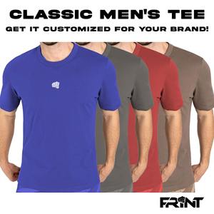 Hombres azul real 100% algodón 220 gramos suave minimalista puño Logo Casual ecológico transpirable Streetwear verano moda Top - Product Image 4